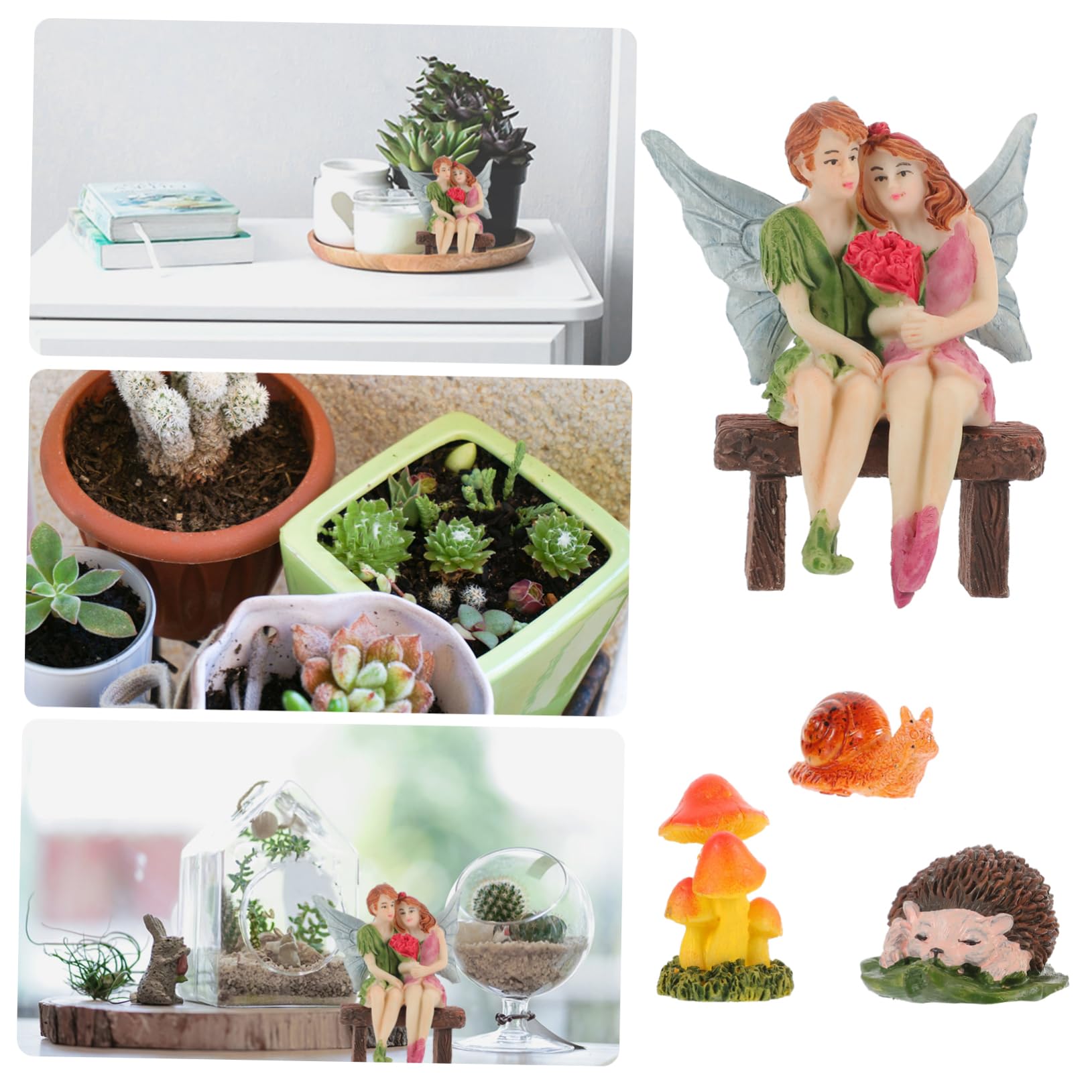 Toyvian 5 Sätze Garten Deko Teiliges mit Bezaubernden Feenfiguren und Pilzen Hochwertige Resin Deko für Innen und Außen Fantastische Geschenkidee für Geburtstage und Gartenliebhaber