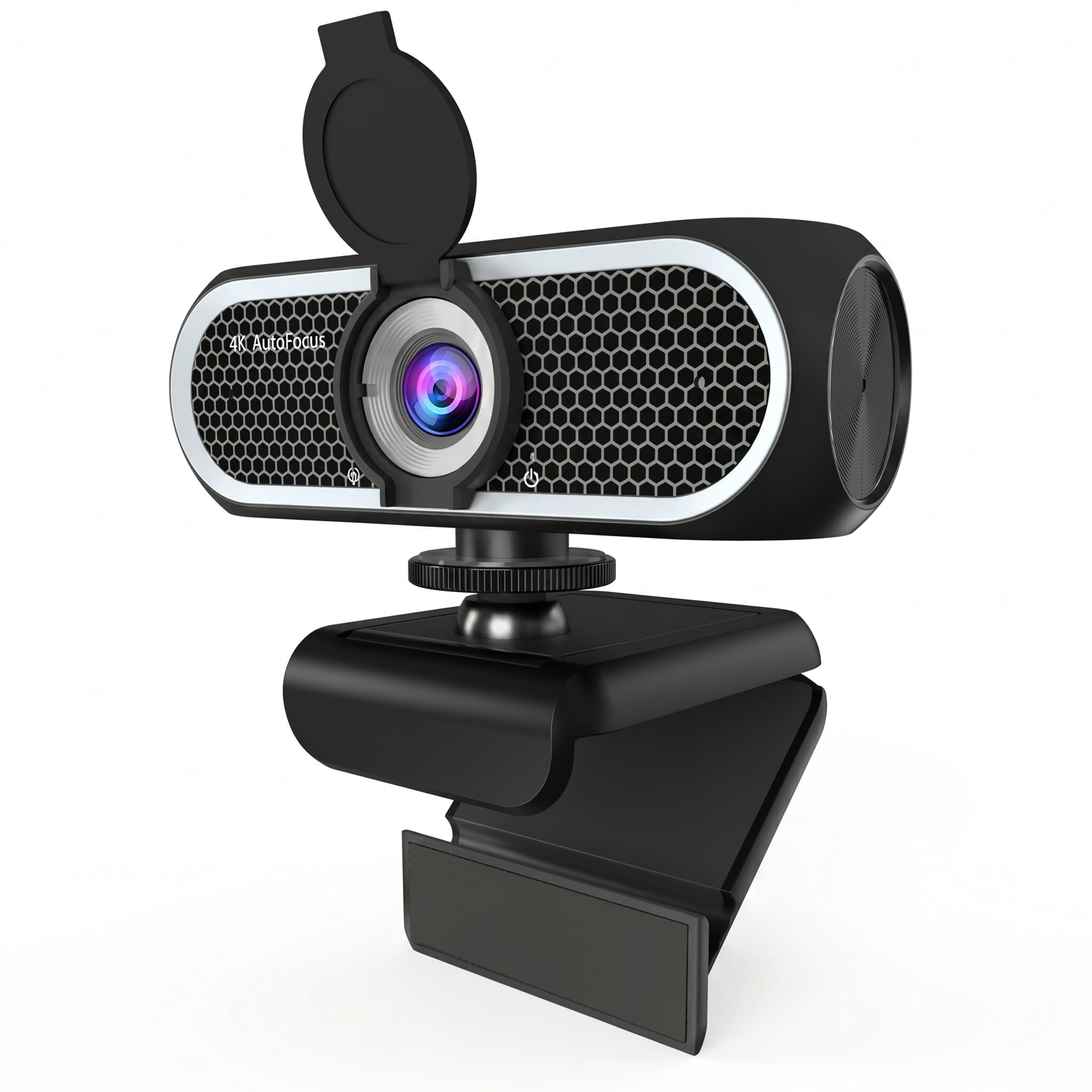 Cámara web de enfoque automático 4K para PC y portátil, cámara USB Plug & Play con micrófonos duales que reducen el ruido, mejora de poca luz, obturador de privacidad, compatible con trípode