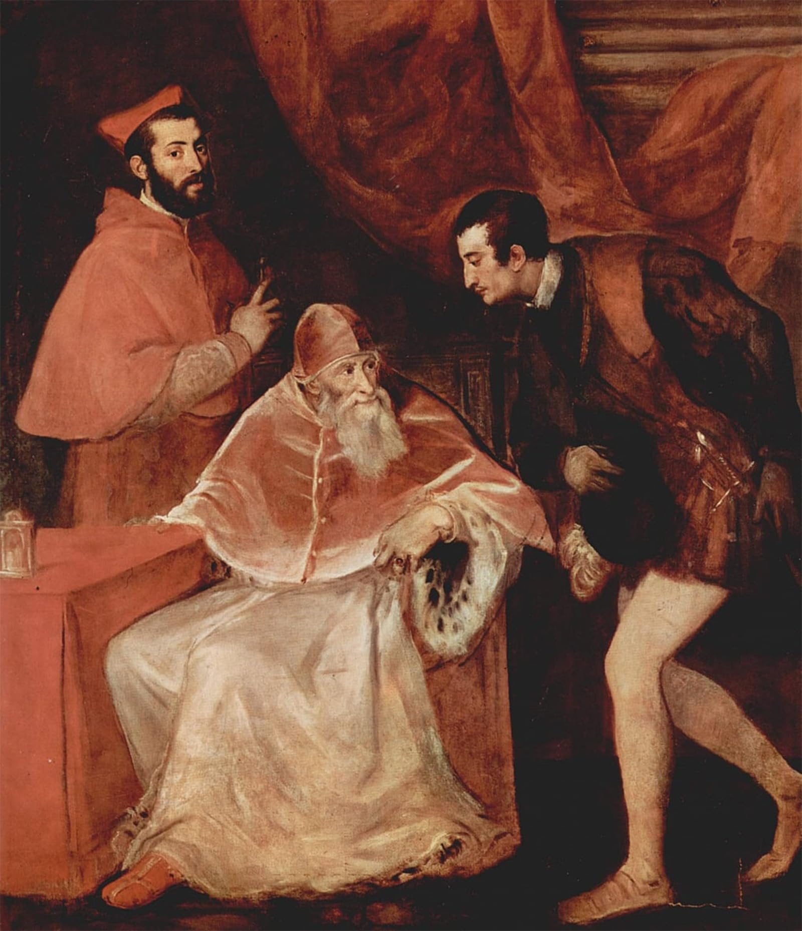 SERENDIPITP Retro Picture Poster Wall Art Pictures Painting Portrait of Pope Paul Iii with Cardinal Alessandro Farnese by Tiziano Vecelli Wall Art Canvas Print for Wall Decor 60x90cm