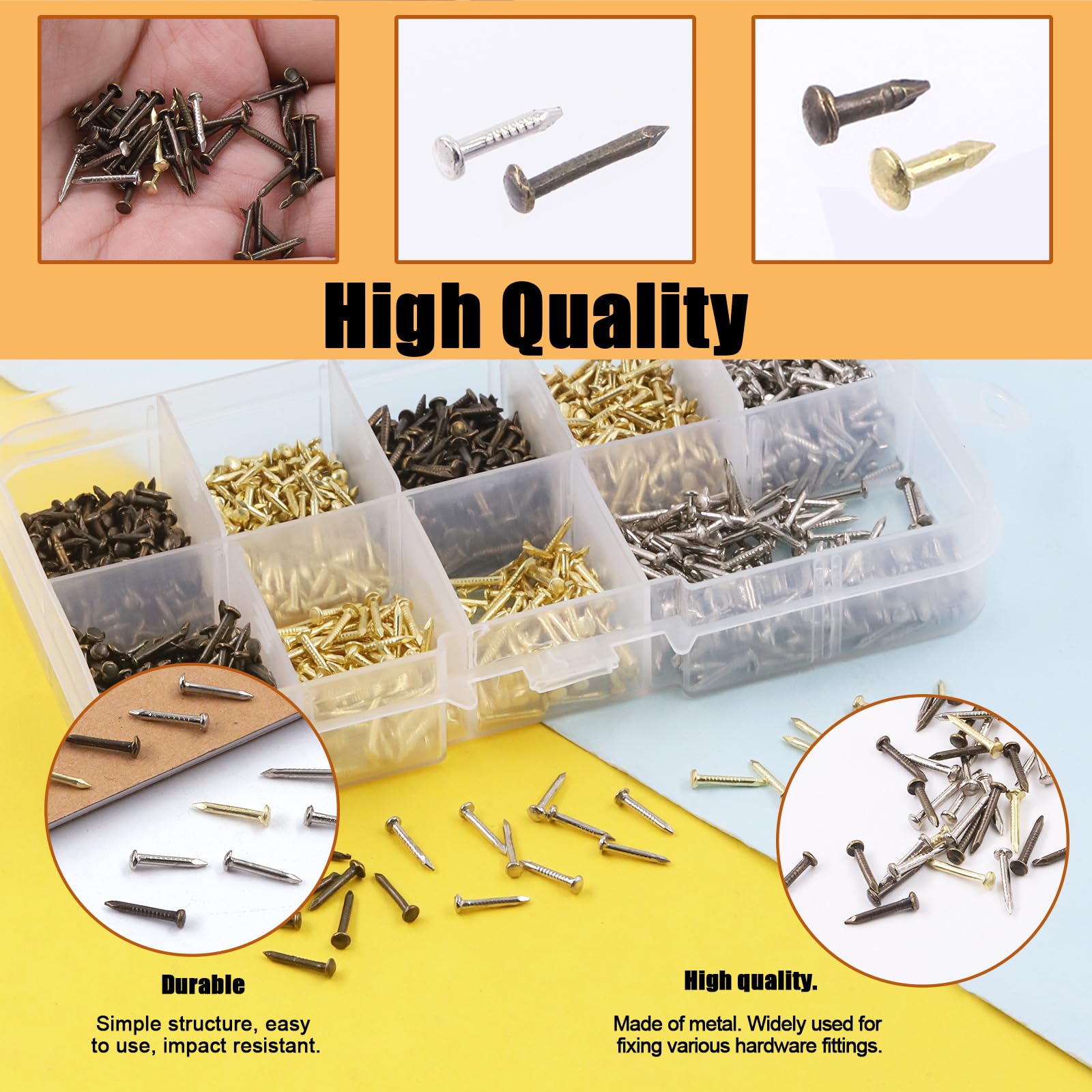 Tanstic 1600Pcs Small Tiny Nails Kit, 1x6mm, 1x8mm - Image 3
