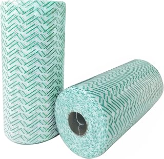JINYUDOME Reusable Kitchen Towel Dish Rags for Cleaning, Multi Purpose Green Cloth Disposable, 2 Roll Dish Cloth, 50 Sheets / Roll…