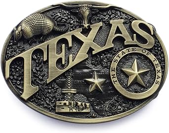 Texas Five pointed Star Cow Head Belt Buckle, European and American Hip Hop American Western Cowboy Buckle...