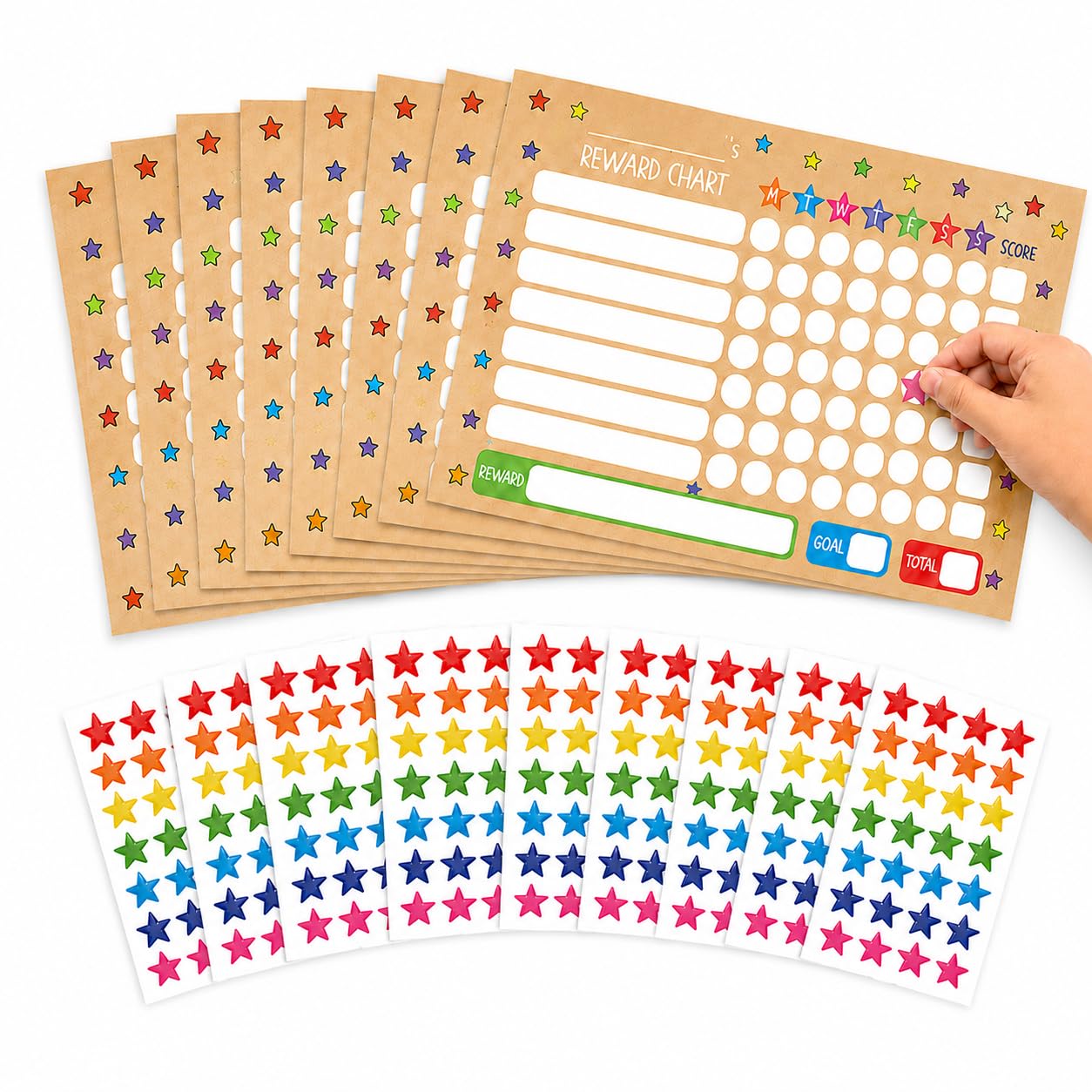 HENBRANDT Kids Reward Chart with Star Stickers (2 Pack)