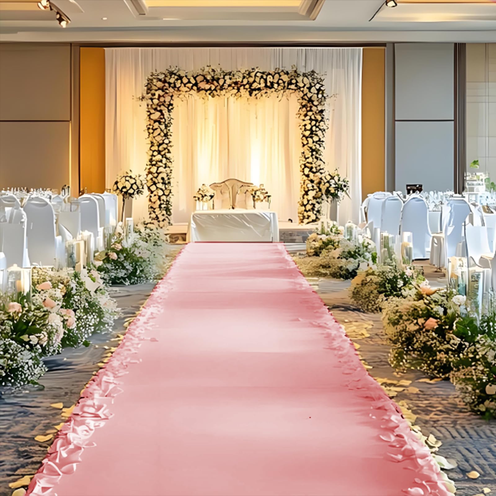 Bothyi Wedding Aisle Runner Wedding Carpet Non Slip 1.2M Wide Indoor Outdoor for Anniversary Garden Bridal Shower Holiday Decoration, Pink