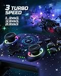 Voyee Switch Controller, LED Star Wireless Pro Controllers Compatible with Switch 2/Lite/OLED, Multi-Platform Windows PC with 9 Colors RGB Lights/Programmabele/Vibration/Turbo/Wakeup