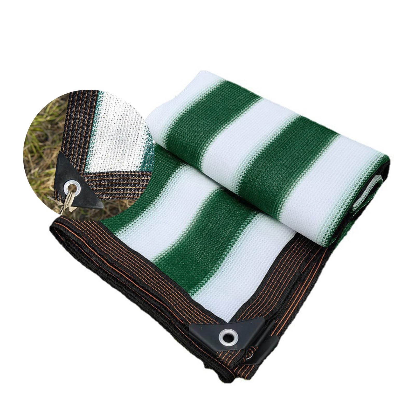 Privacy Shade Cloth 90% Shading Cover Green and White Stripes Sun Shade Net 6.6X13FT 9.9X49.2FT 19.7X23FT 26X26FT for Plants Greenhouse Outdoor Pergola Lawn (Size : 3.3x32.8ft)