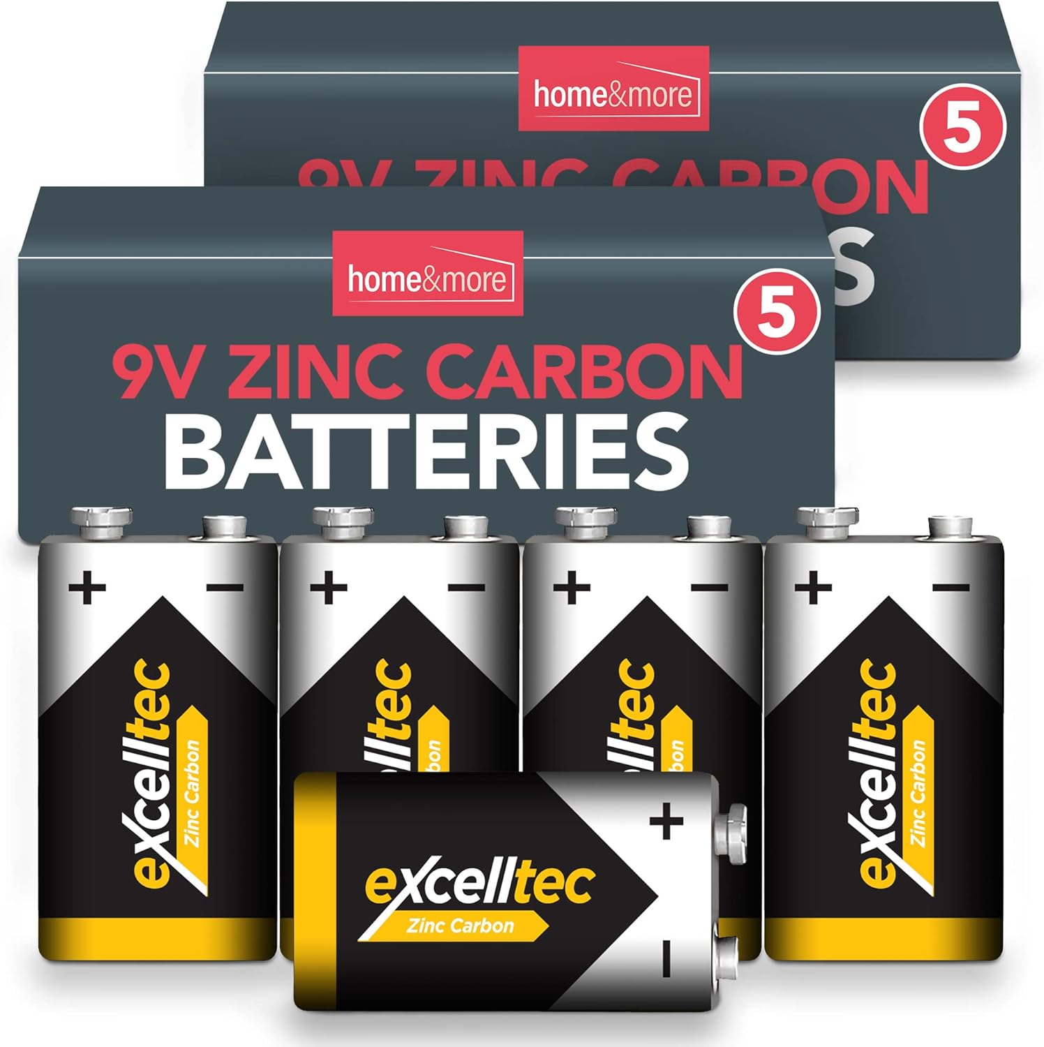 10pk Excelltec PP3 9V Battery Heavy Duty 9V Batteries Square Battery for Smoke Alarm Battery