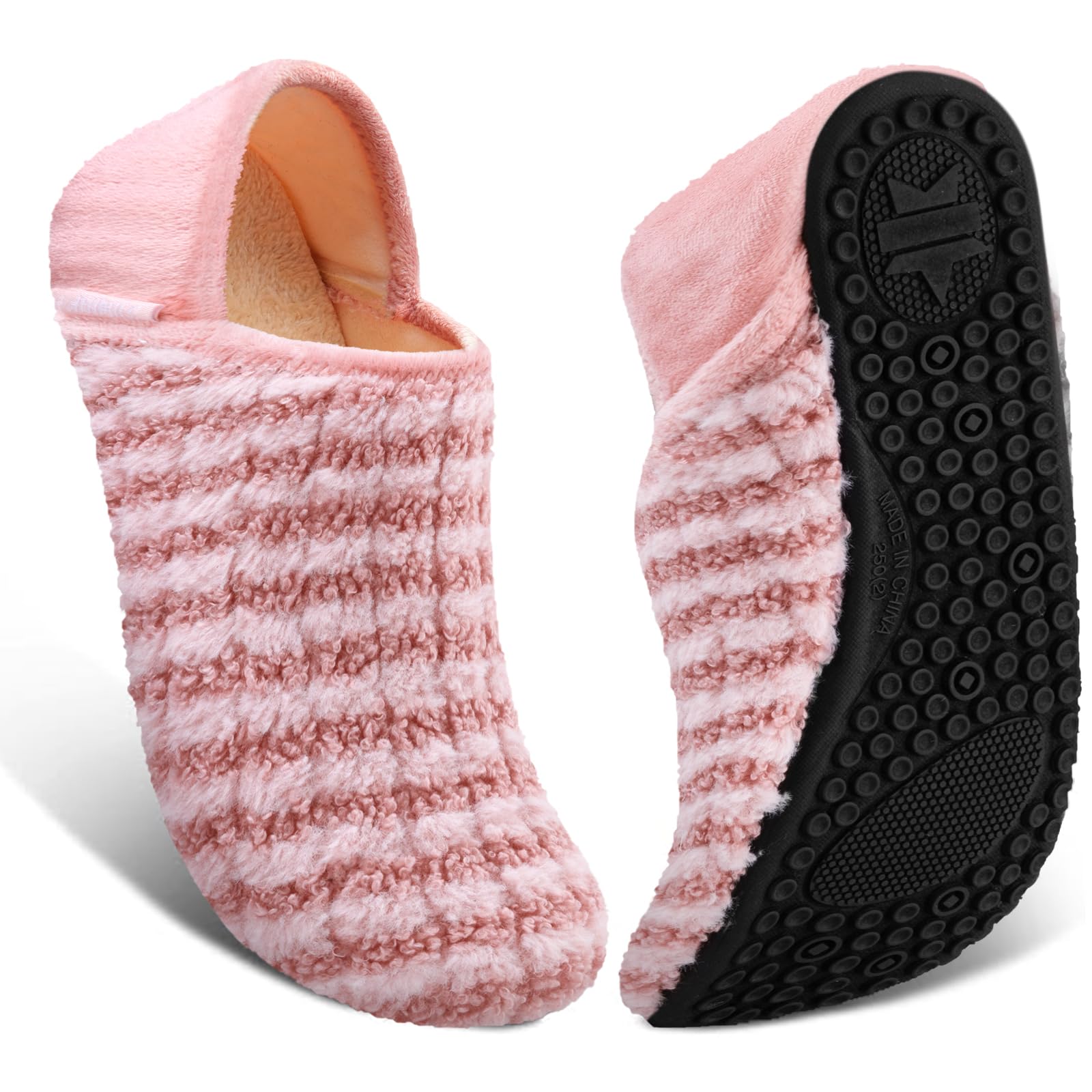 ATHMILE House Slippers for Women Men Indoor Barefoot Slippers Socks Furry Slip on House Shoes Cozy Comfy for Home Bedroom Travel Yoga