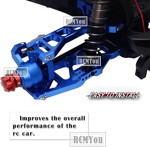 Vista 3 de Brazos de suspensión RC para 1/10 de ancho Maxx, brazos de suspensión superior de aluminio y kits de suspensión inferior para modelo # 89086-4, Azul