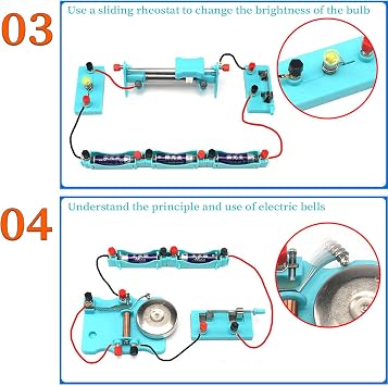 Electric Circuit Kit, Physics Science Lab Electricity and Magnetism Kit for Students and Beginner, Electronics Exploration Kit - Develop Intelligence, Best Choice