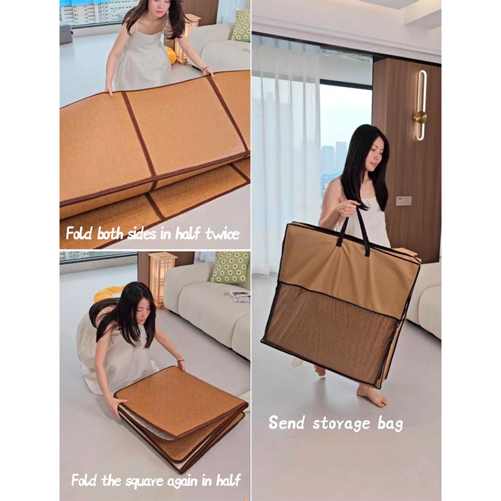 Tatami Lot de 6 grands tapis de sol antidérapants en mousse à mémoire de forme pour salon, chambre à coucher, tapis respirant
