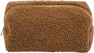 Mjuk sminkväska, plysch kosmetisk väska Resa kapacitet toalettstoppspåse | Make Up Tools Pouch Case, Protective Cosmetic Organizer Holder för mor, fru, kvinnor