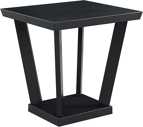 Miniatura 7 de Coaster - Juego de mesa auxiliar de madera de 3 piezas con estantes abiertos en color negro