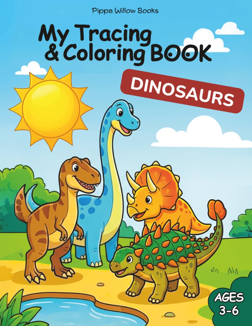 My Tracing & Coloring Book: Dinosaurs for Kids Ages 3–6