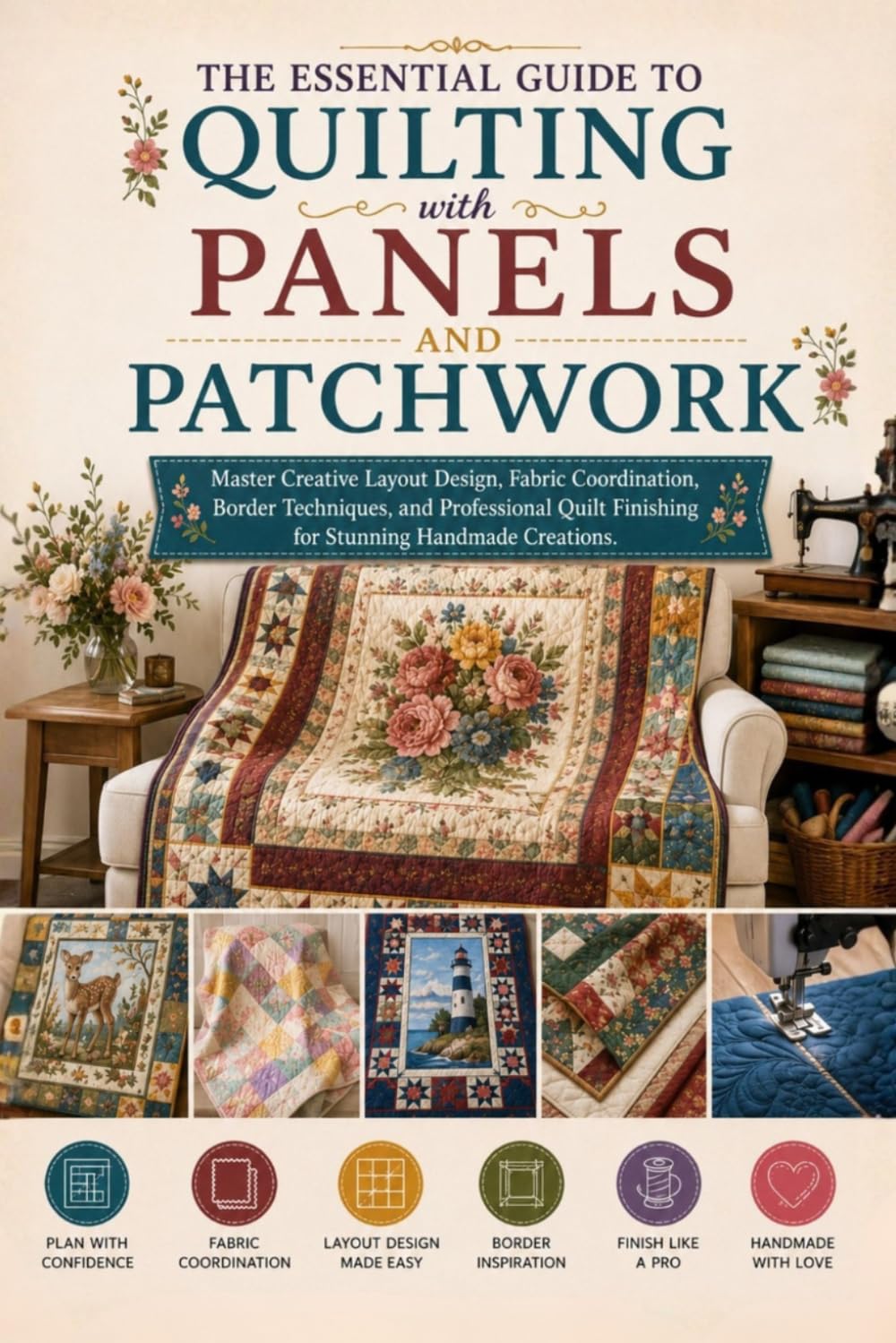 The Essential Guide to Quilting with Panels and Patchwork: Master Creative Layout Design, Fabric Coordination, Border Techniques, and Professional Quilt Finishing for Stunning Handmade Creations