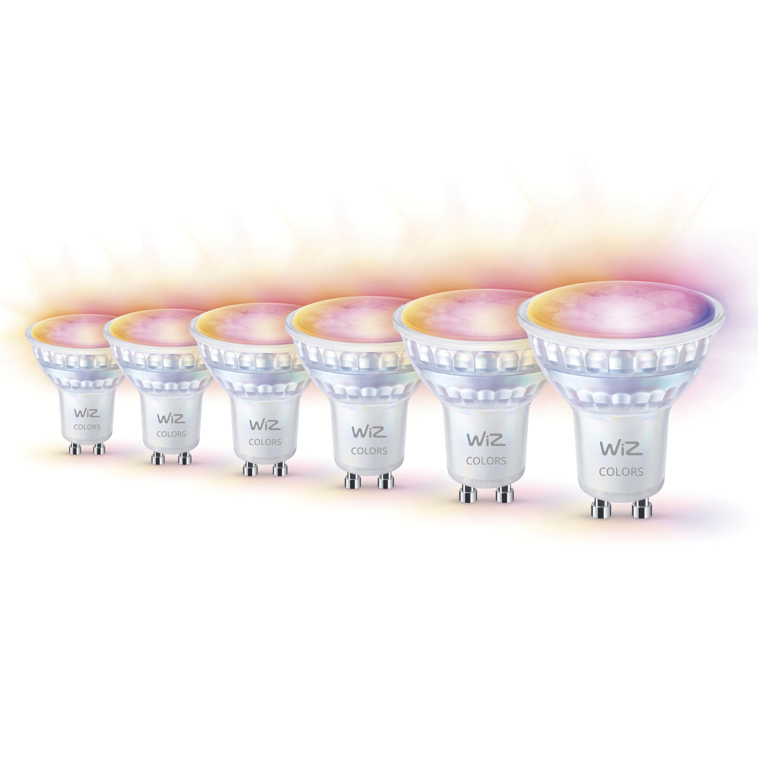 WiZ Vorteilspaket - GU10 - mit 6 Spots - 50W - 400lm - Weißes und Farbiges Licht - Smarte LED Beleuchtung - Funktioniert mit Apple HomeKit, Alexa und Google Home - Tunable White and Color