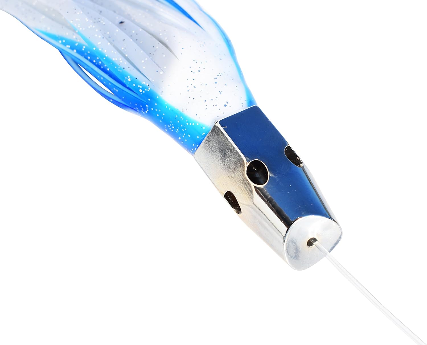 10" Blue and White Slant Head Fully Rigged Fishing Lure