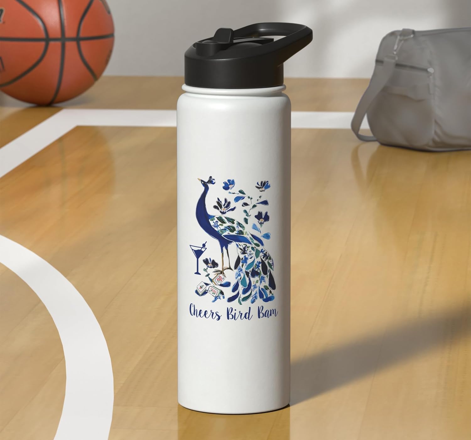 Cheers Bird Bam Funny Mahjong Love Playing Chinese Game Stainless Steel Insulated Water Bottle