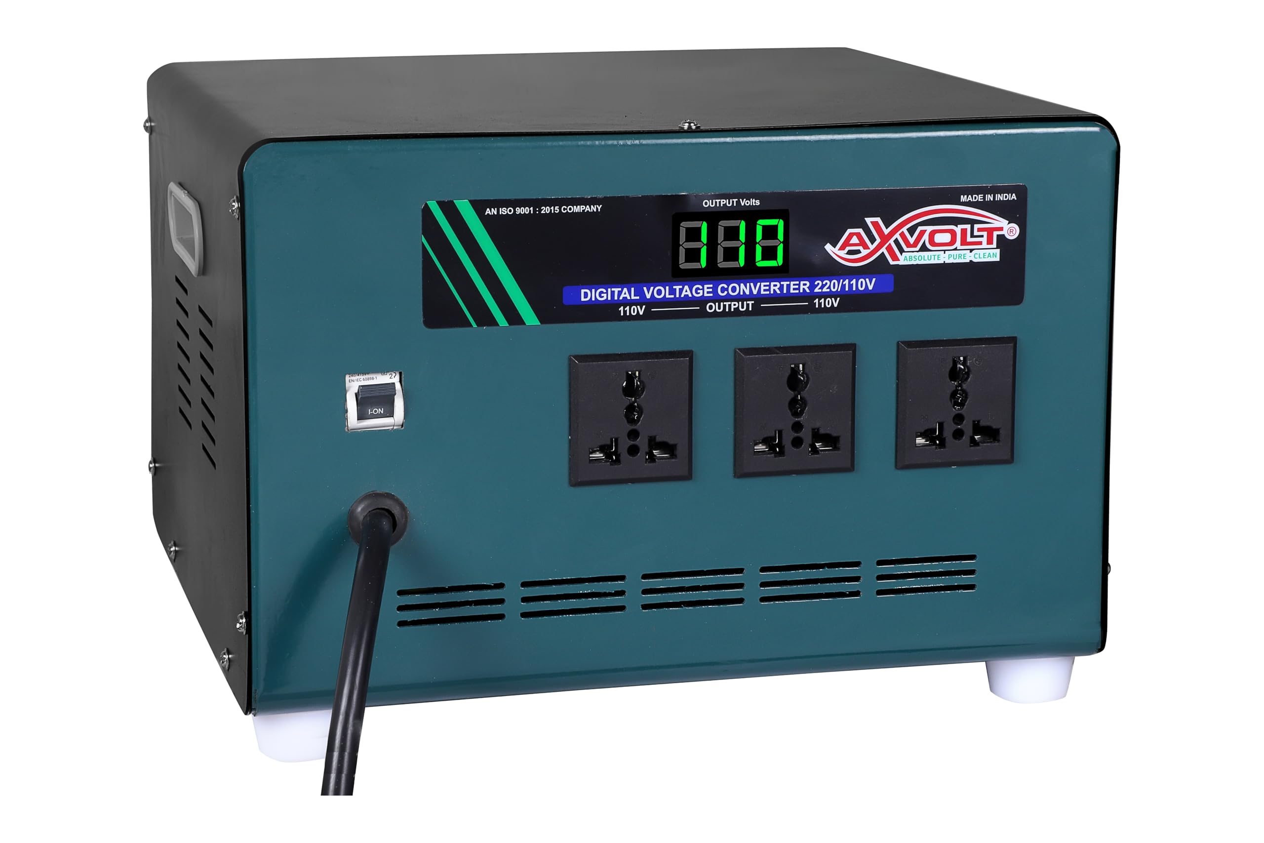 Axvolt 3000W Elite Step Down Voltage Converter | Converts 220V/230V to 110V/120V | Use US Appliances in India | Digital Display & Thermal Reset Switch | Heavy-Duty Transformer