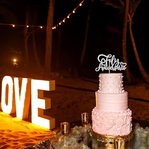 Miniatura 6 de Decoración para tartas de aniversario con purpurina plateada, Happy Ever After/We Still Do - Decoración para tartas, suministros de decoración de