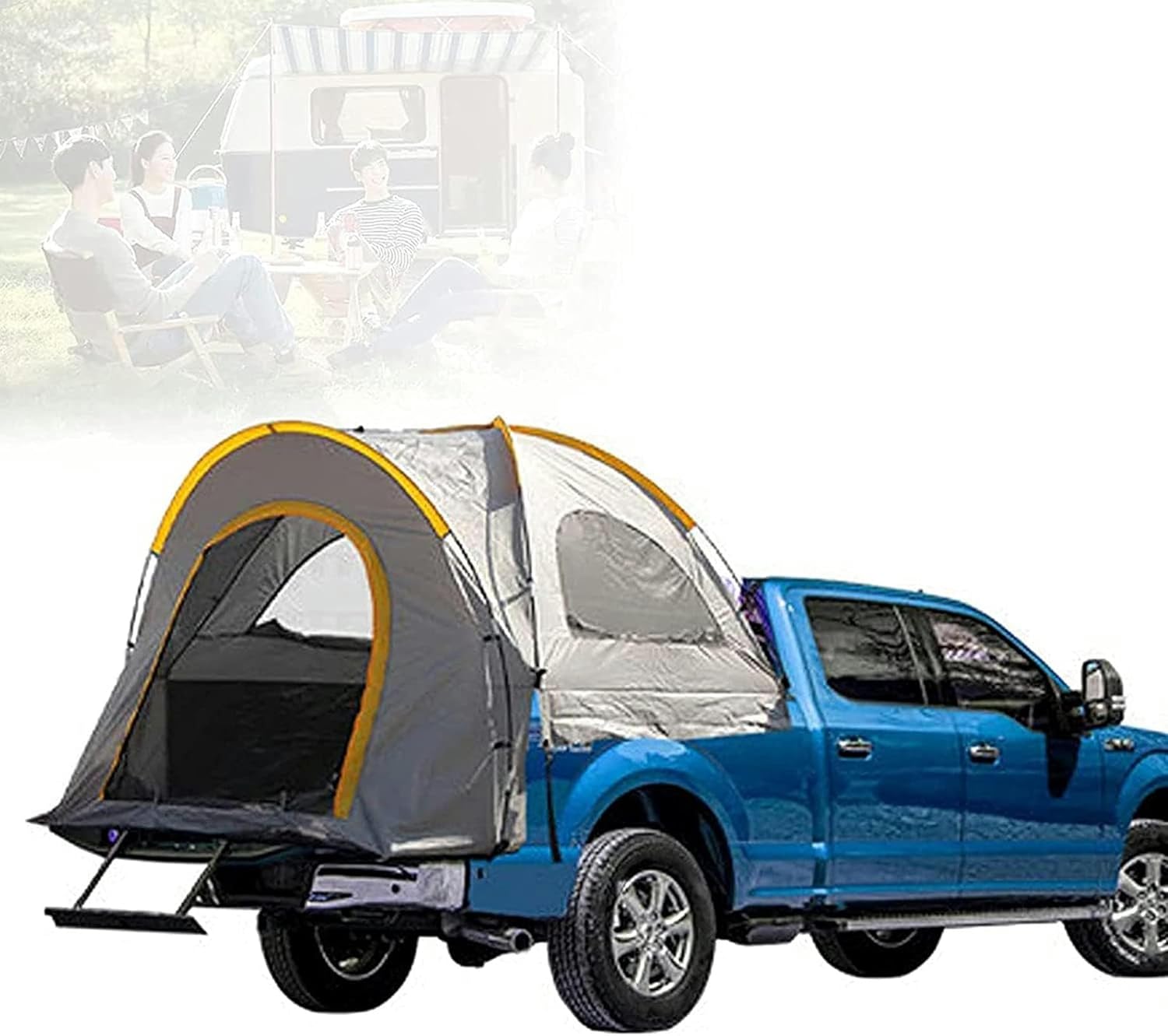 Truck Tent for 5.5 FT Bed - 210D Oxford Pickup Truck Bed & Tailgate Bed Tents for Camping with PU2000 Waterproof Coating 2 Person Sleeping Capacity with Storage Bag
