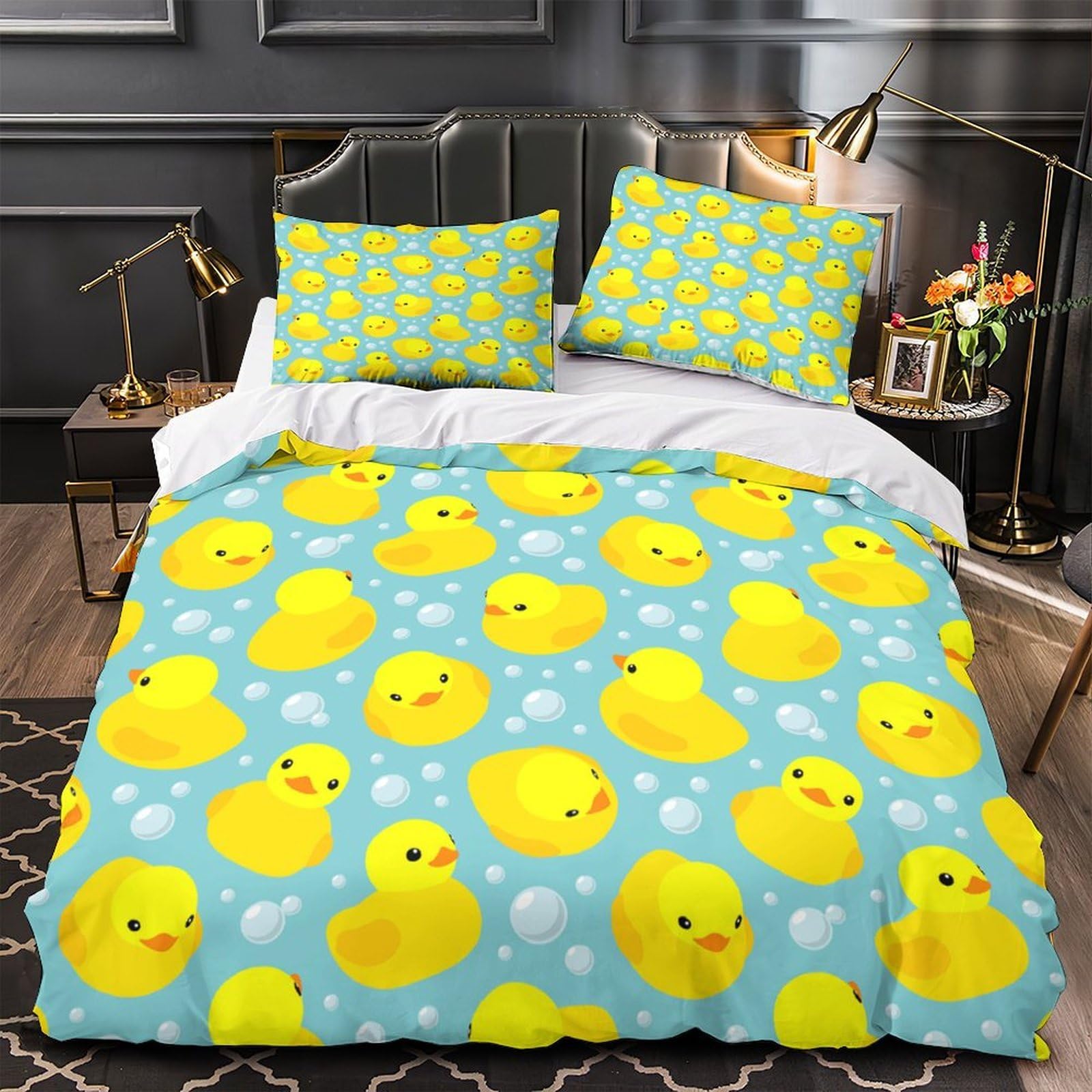 Parure de lit roses 3D 260x220 cm avec housse de couette microfibre pour chambre d'ado