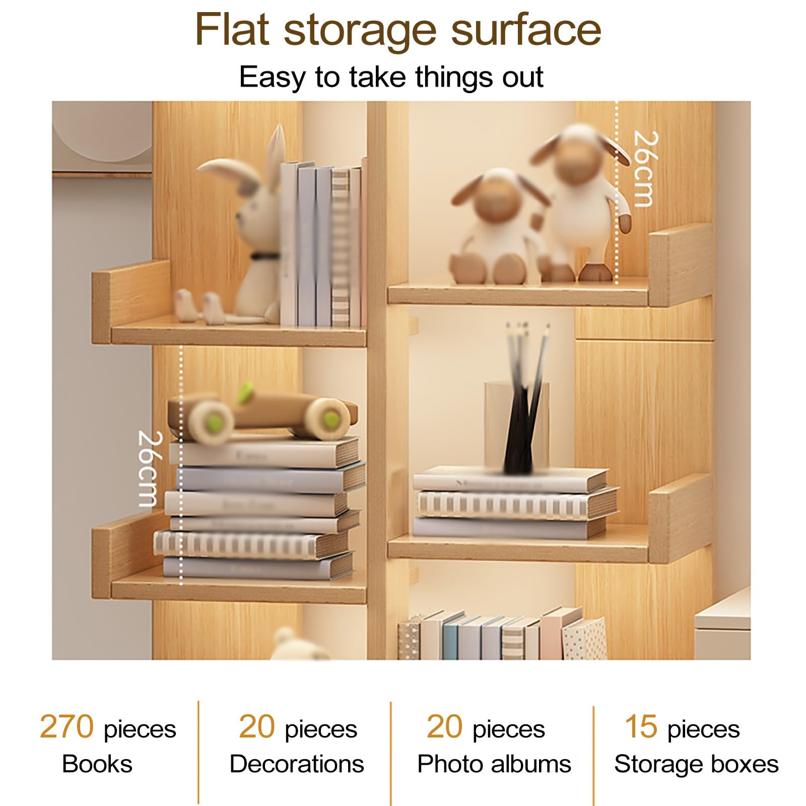 Amazon｜ZYZSY ツリーブックシェルフ、オープンディスプレイシェルフ