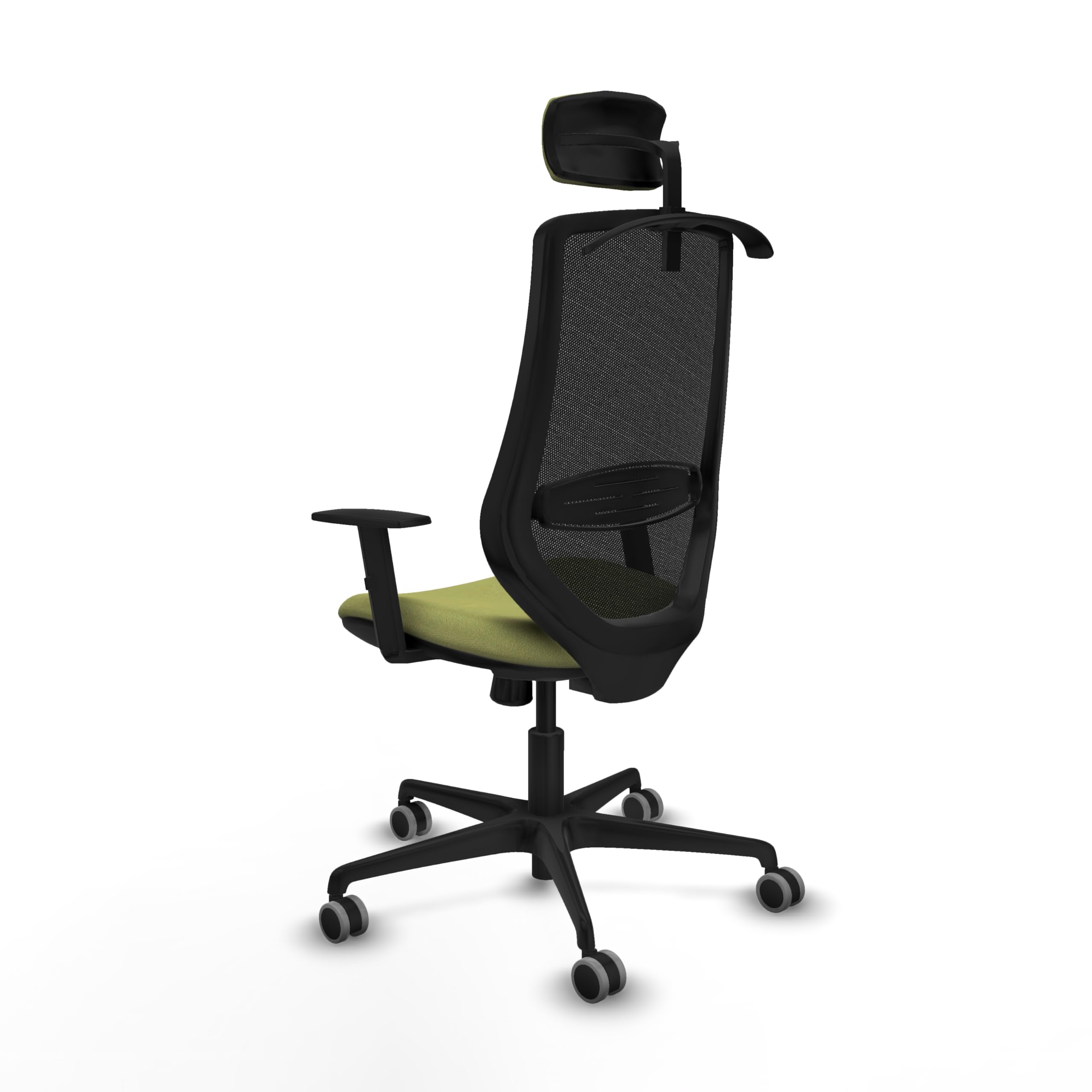Piqueras y Crespo Silla para Oficina Sencilla Mardos con Respaldo Fijo, cabecero 2D, Apoyo Lumbar 1D, Brazos 1D, Mecanismo sincro 4 Posiciones, Peso máximo 120 Kg, 8 Horas de Uso