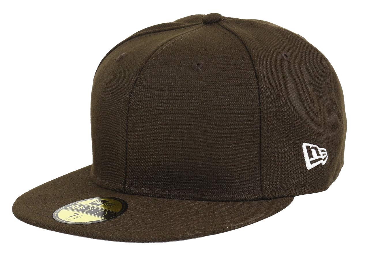 Blank Custom 59FIFTY Fitted Flat Bill Cap, Brown