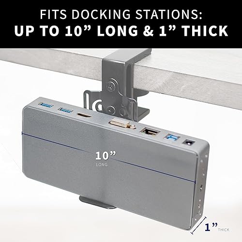 Miniatura 4 de VIVO Soporte de estación de acoplamiento universal para estación de trabajo, montaje VESA detrás del monitor, instalación debajo del escritorio,