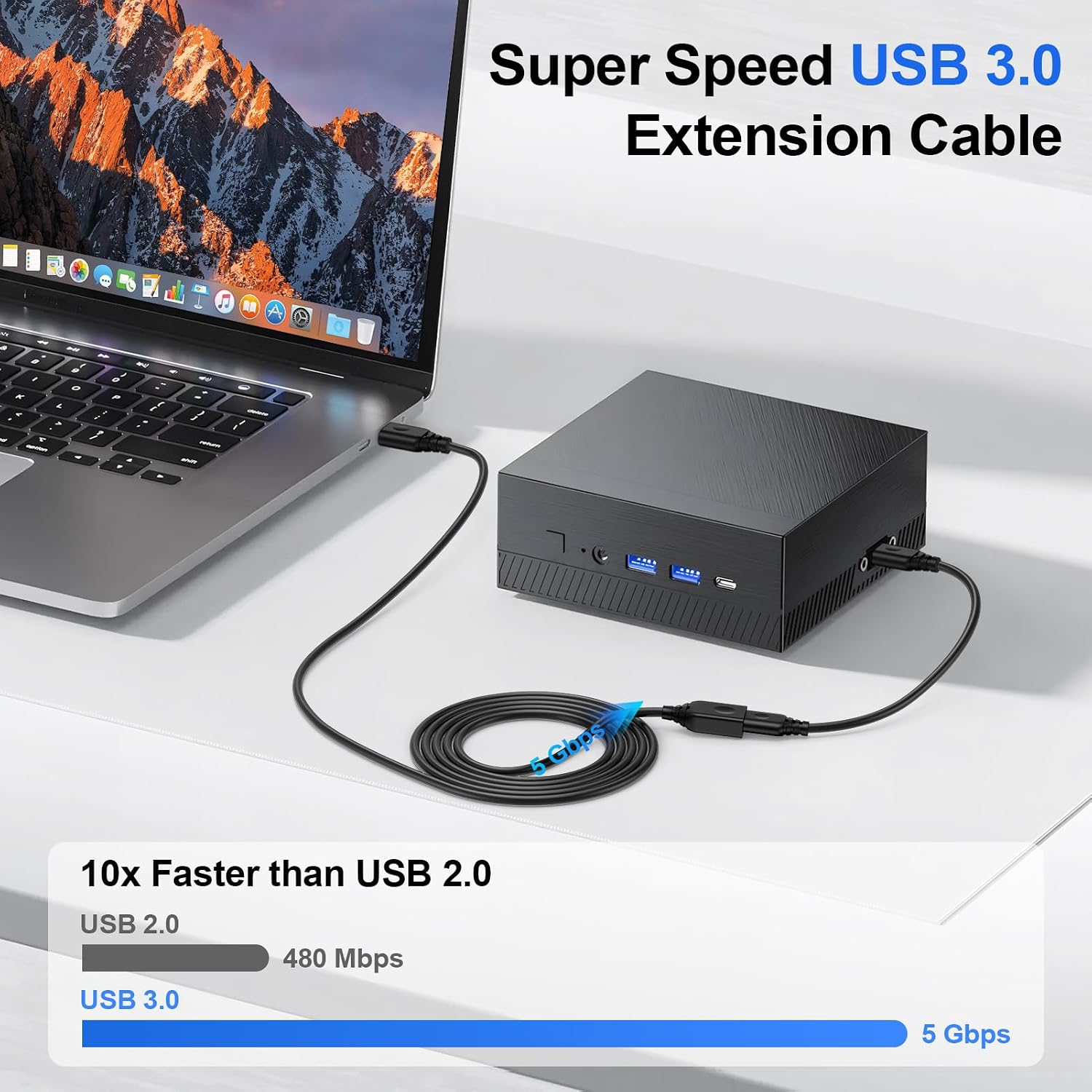 Extension Cord USB A to USB A Extender Cable 6FT,USB3.0 Extension Cables Type USB to A Cable Male to Female Cord High Data Transfer for HP Printer Webcam,USB Keyboard,Flash Drive,Hard Drive,Mouse thumbnail