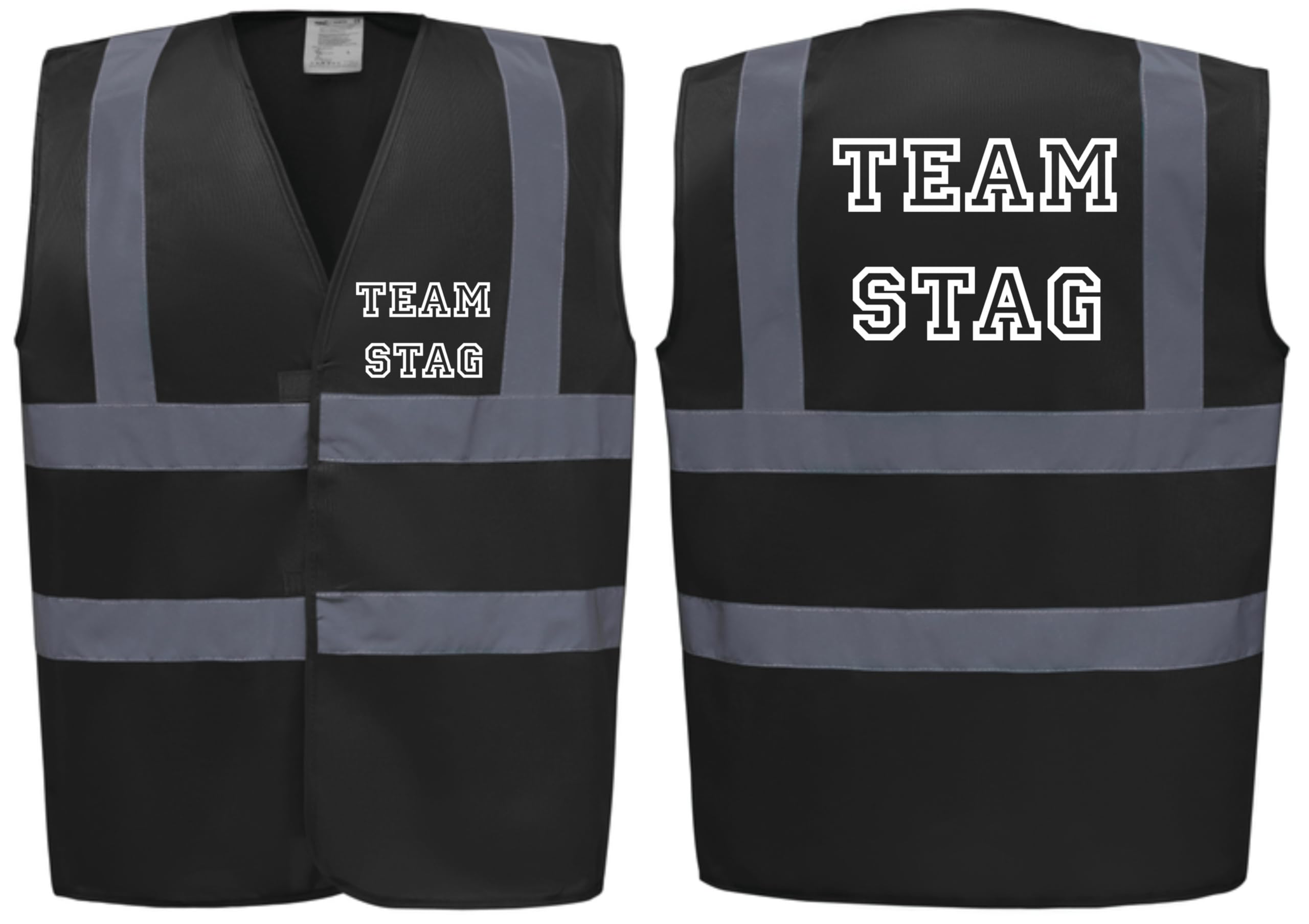 Brook Hi Vis Uk Unisex Black Team Stag! Hi Vis Vest -Ideal For Stag Do & Stag Nights Xxxl