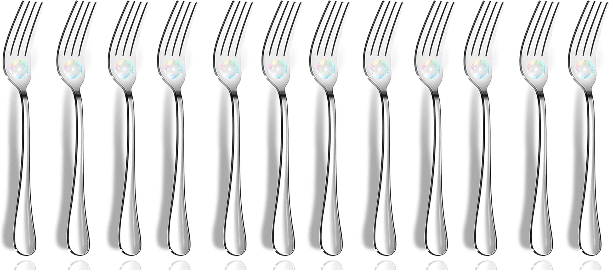 Dinner Forks, Set of 6 Top Food Grade Stainless Steel Silverware Forks, Flatware Set,8 Inches, Mirror Finish & Dishwasher Safe, New Apartment Essentials Cutlery Set — Amazon image 15