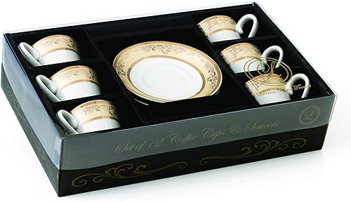 Miniatura 6 de Lorren Home Trends Chloe-6 tazas y platillos, talla única, dorado