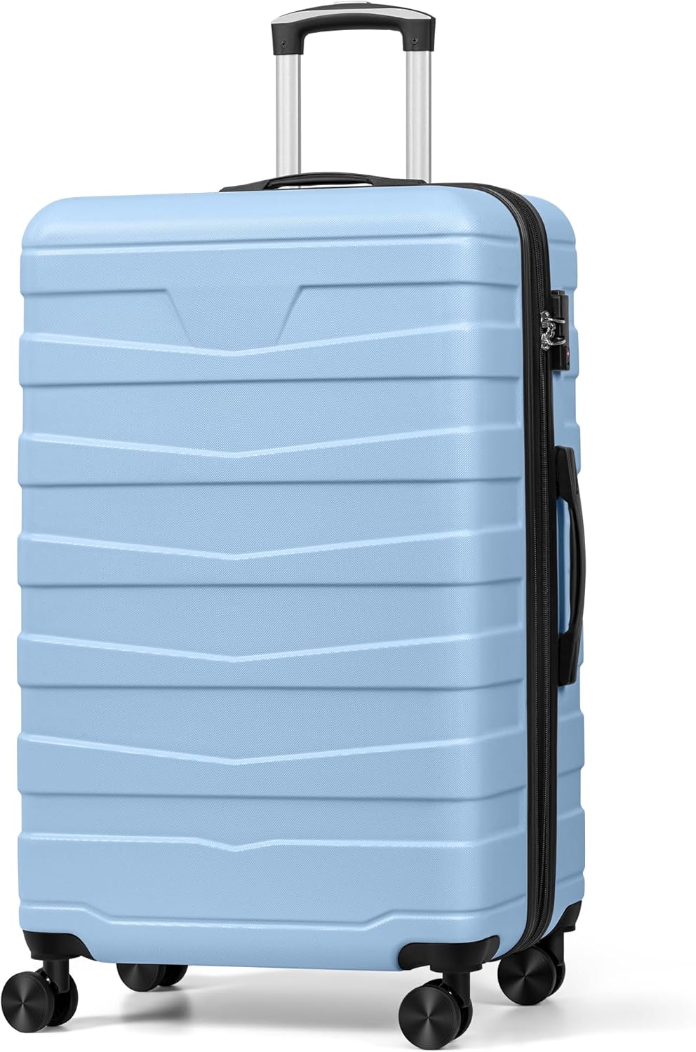 ChaCool Suitcase Airplane Bunker, Luggage with TSA Combination Lock and 4 Wheels Expandable Luggage Sets Hard ABS Shell Trolley, Bright blue, Cabin Luggage