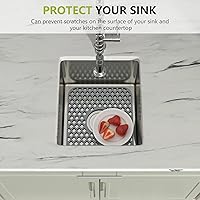 Vista 2 de Silicone Kitchen Sink Protector Mat - Dcolora 14"x11.6" Heat Resistant Protector Mat For Kitchen Sink With Center Drain Non-Slip Easy Cleaning Sink