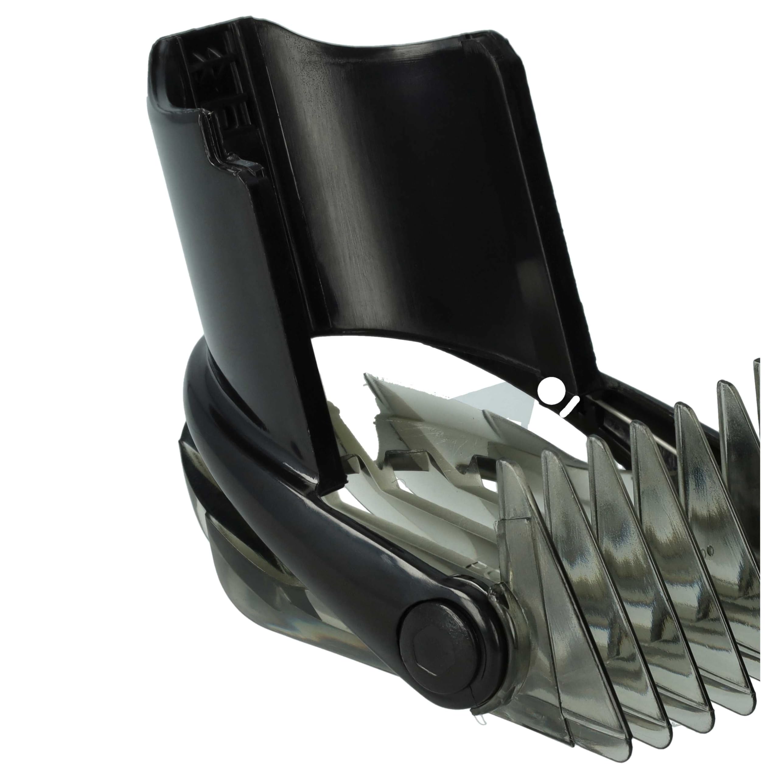 vhbw Comb with clip 3-21 mm compatible with Philips QC5090 shaver or hair clipper – comb refill grey/black/transparent