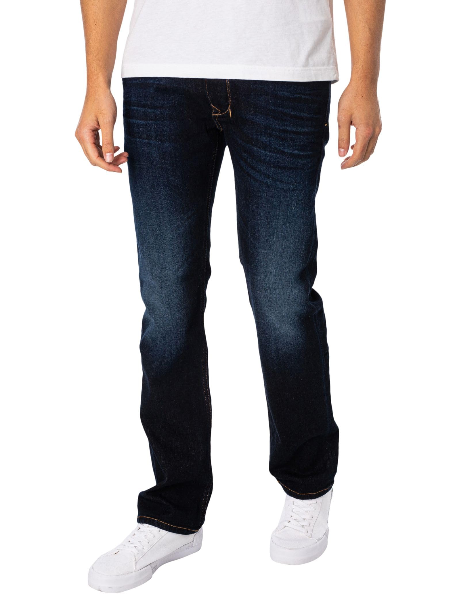 Diesel 1985 Larkee Straight Fit Jeans, Dark Wash, Size 32, Inside Leg Long, Men
