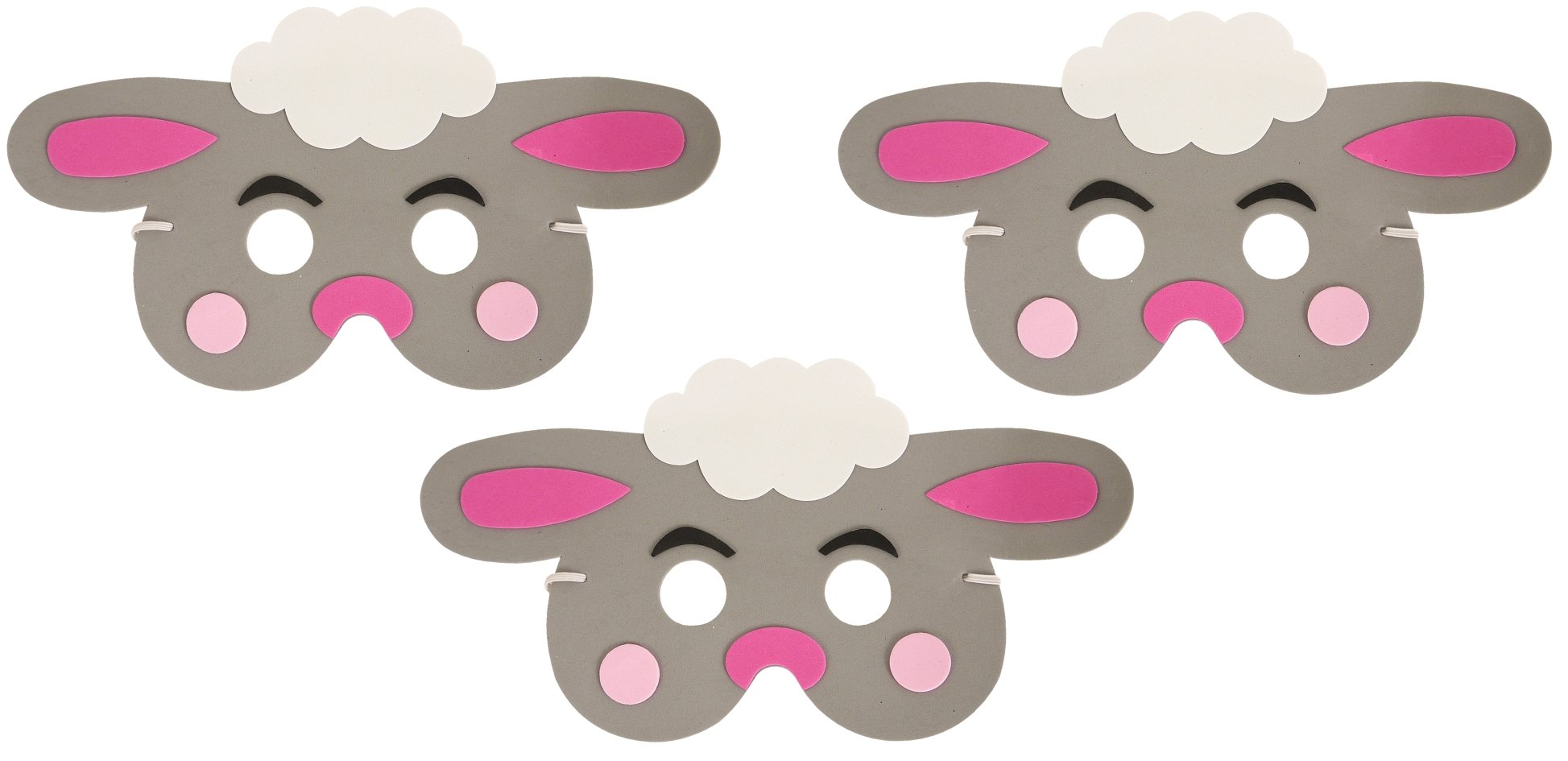 Henbrandt 3 x Easter Lamb Foam Masks for Kids Easter Animals EVA Foam Face Masks Easter Egg Hunt Fancy Dress Costume Kids Party Favour Loot Bag Filler for Boys and Girls