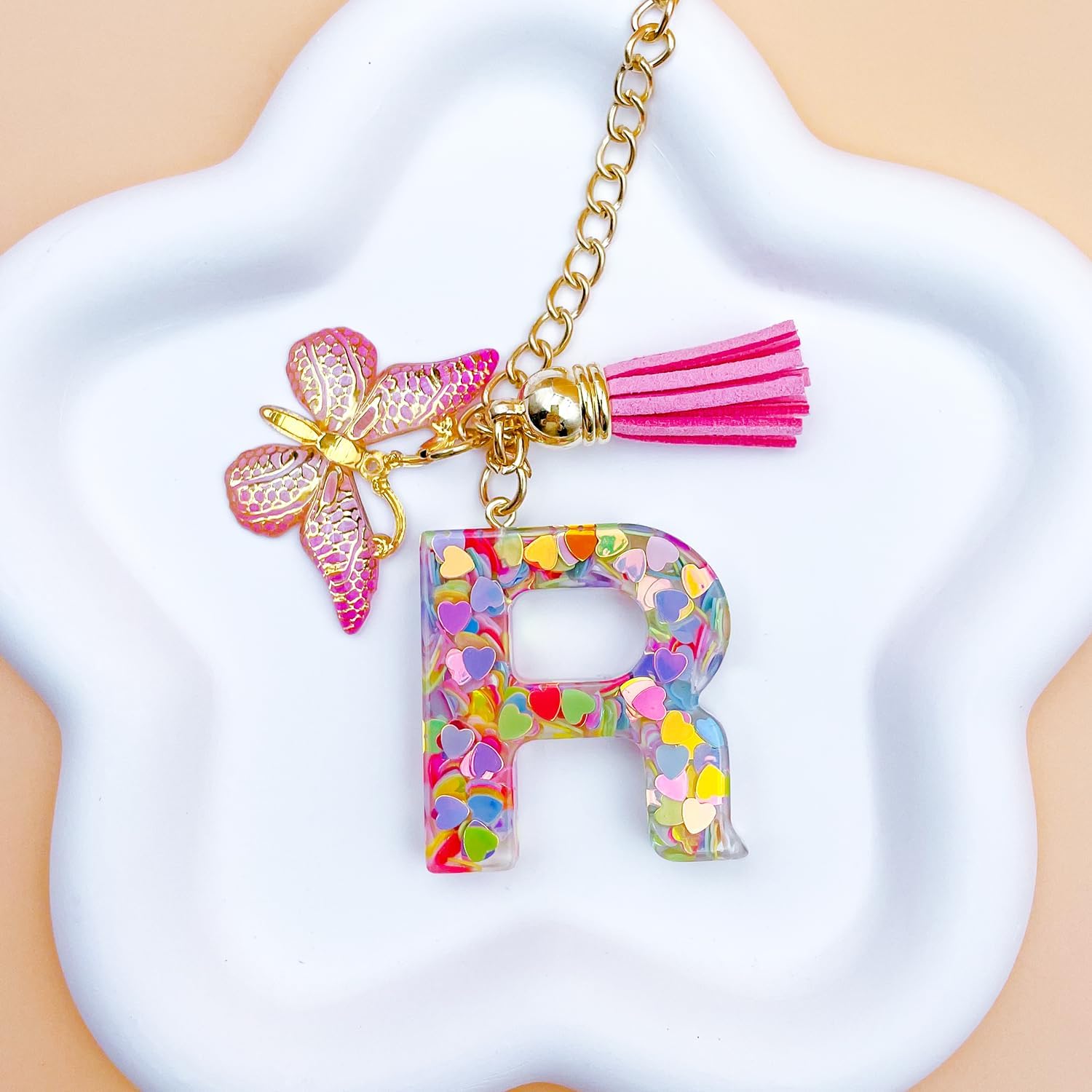 Initial Keychain Letter Charms For Purse Cup Phone Bogg Bag Charms Key Chains Women Cute Gifts For Women Mom Friend - Image 2