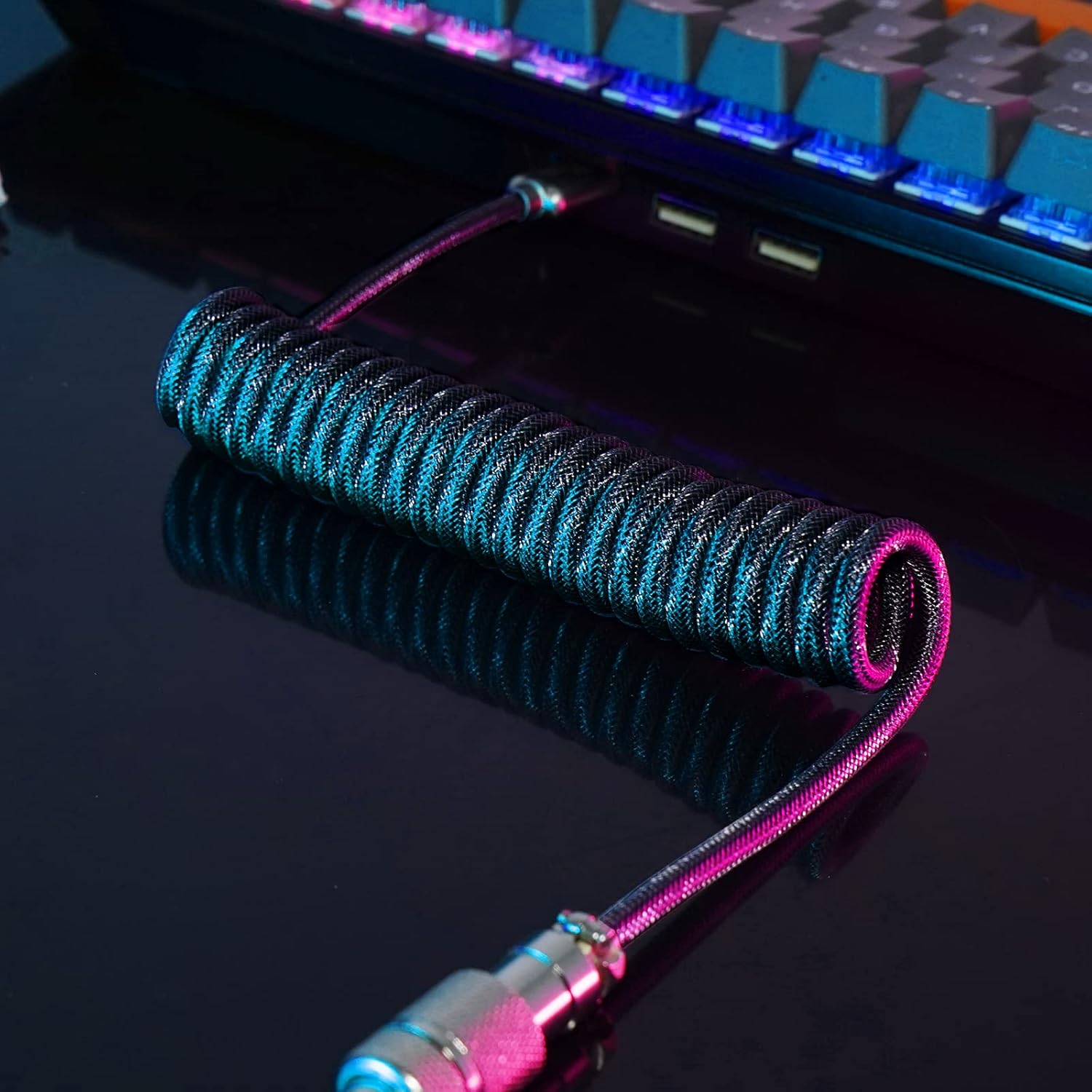 Buy RK ROYAL KLUDGE Coiled Keyboard Cable, USB C Custom Cord for