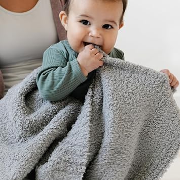 SARANONI Bamboni Luxury Baby Blanket, Breathable & Soft Plush for Infant Boys & Girls Gray, Mini 15 x 20