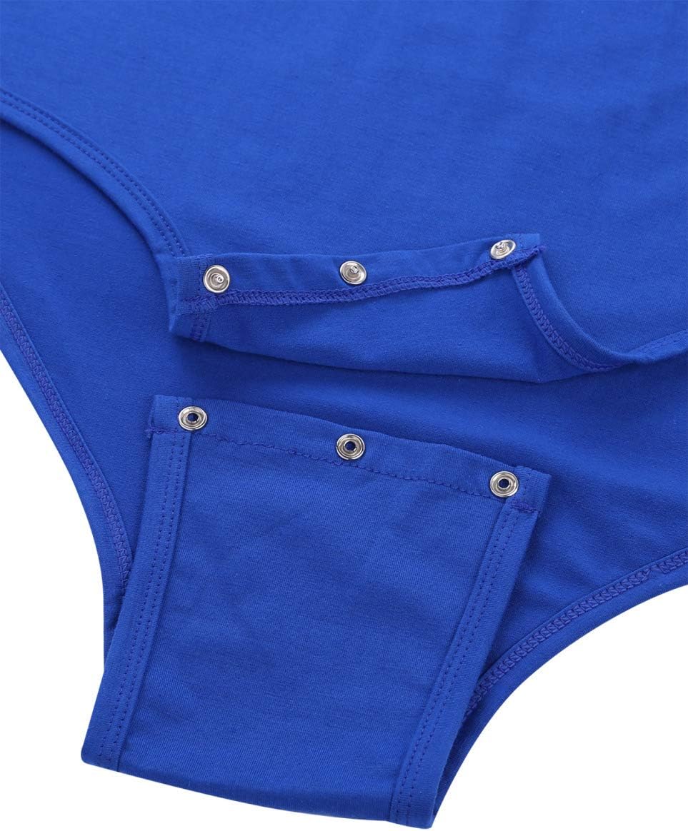 Men's Short Sleeve Thong One-Piece Leotard Press Botton Crotch Bodysuit Rompers Undershirts