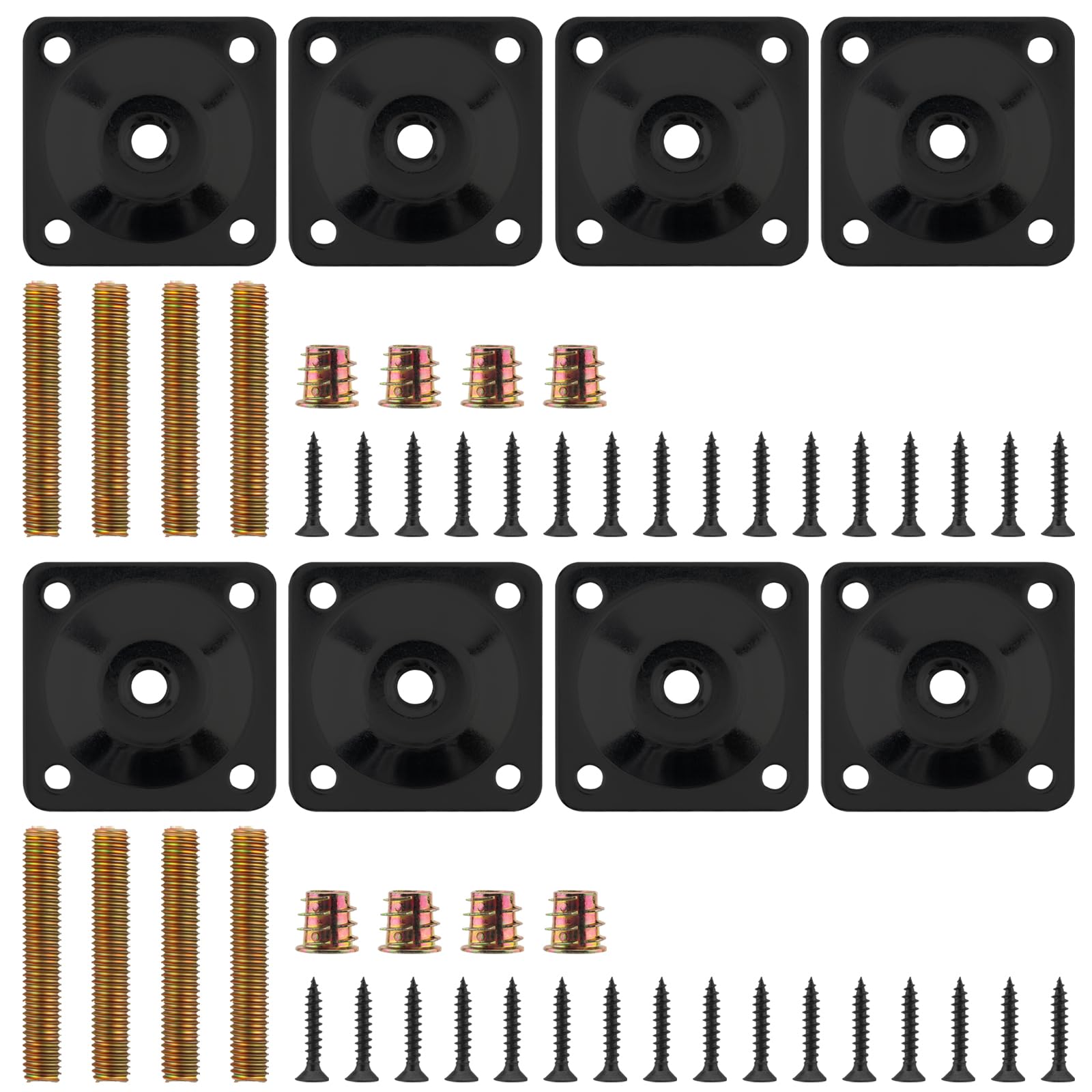 HOJLKLD 8 Sets M8 Furniture Leg Mounting Plates, 5/16
