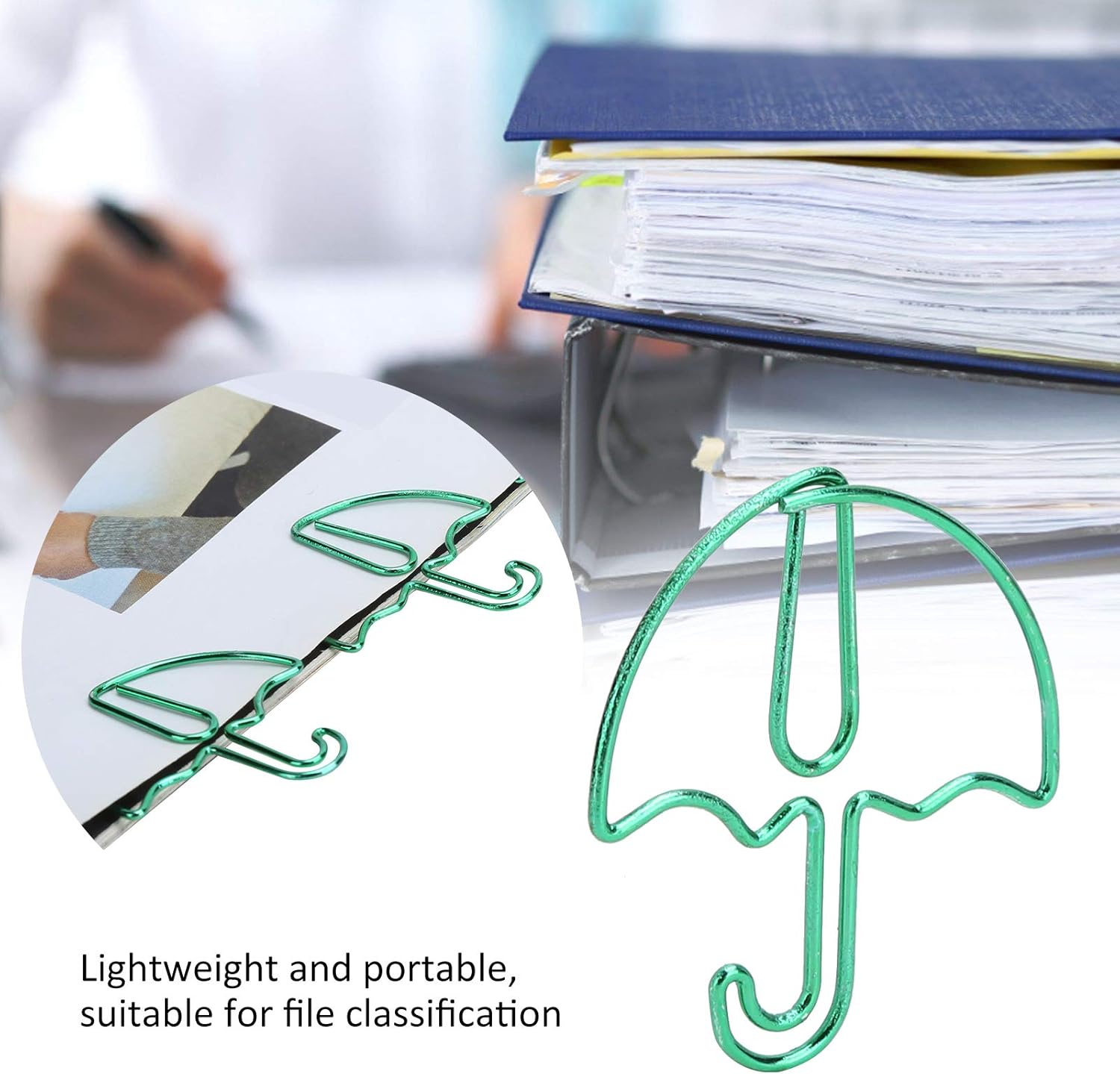 Wakects 20 Staples Bookmarks Umbrella Shaped Paper Clips Colorful Metal