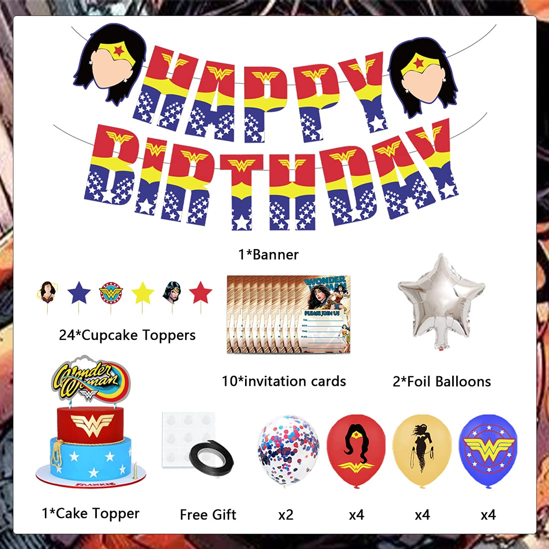 Wonder Woman Party Supplies,...B099PFFT43