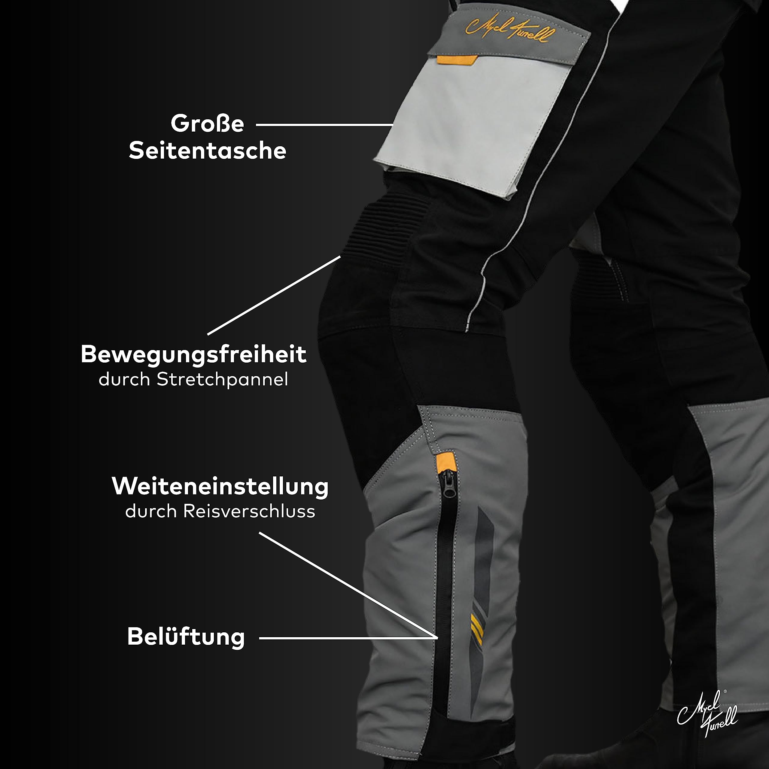 TransAlpin HighPro 2in1 - Motorradhose Herren mit Protektoren (herausnehmbar) - CE AA Sympatex wasserdicht - All Season Motorrad Hose Herren - Stylish & Sicher