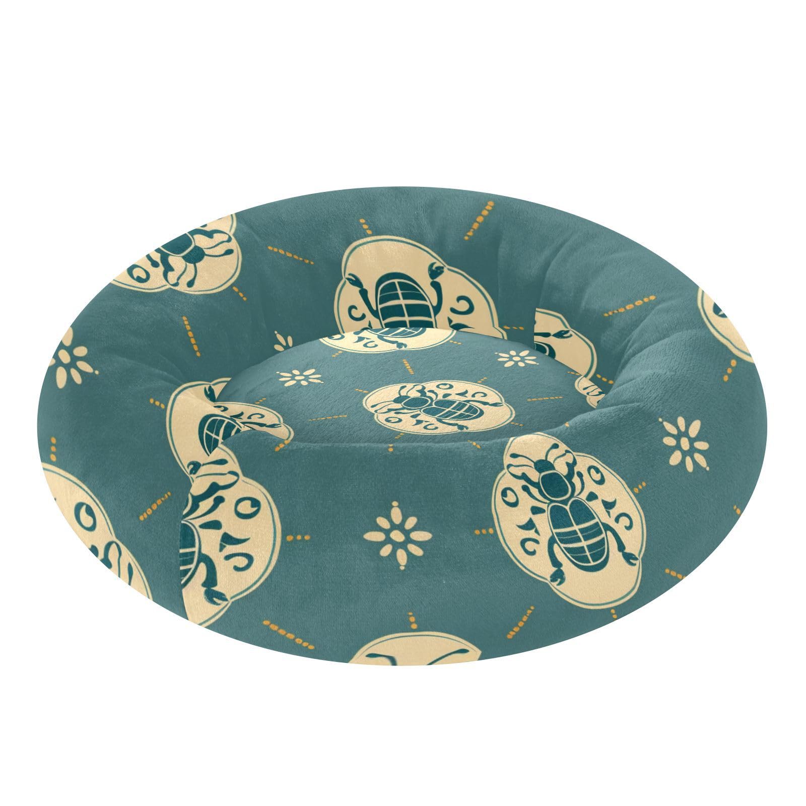Lit pour chien motif coccinelle bleu sarcelle amovible lavable taille M