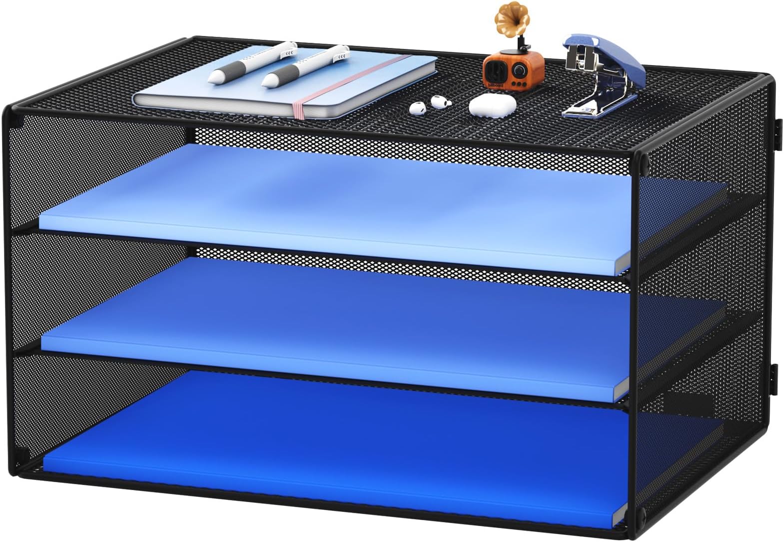 ECOLOVI 5 Tier Mesh Paper Letter Tray Organizer, Desktop