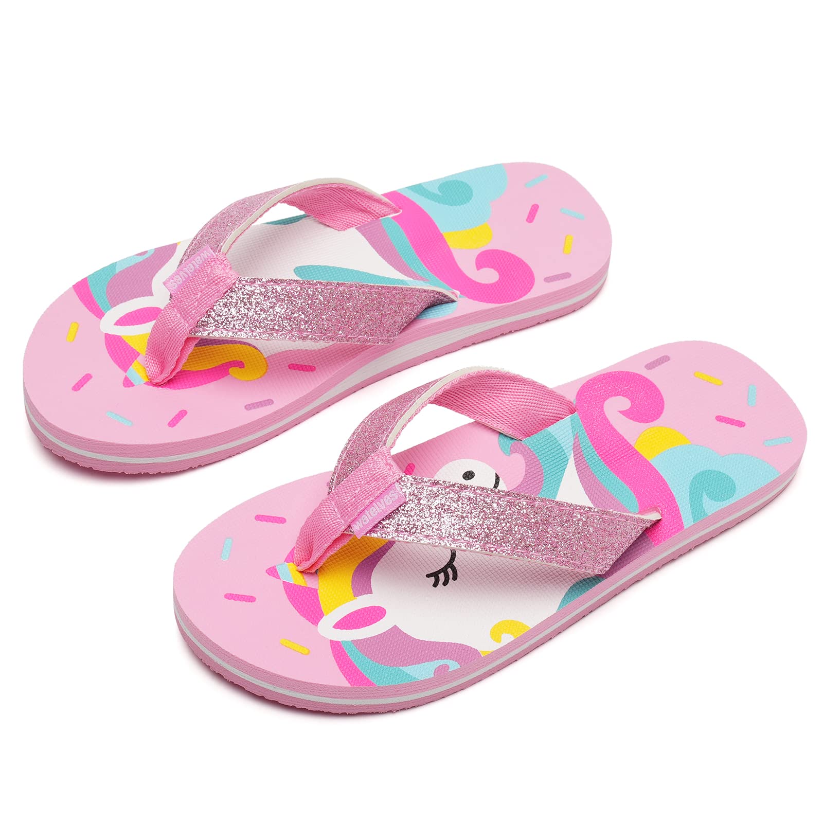WateLves Flip Flops Kinder Zehentrenner Mädchen Jungen Badelatschen Sommer Strand und Pool Rutschfeste Zehensandalen
